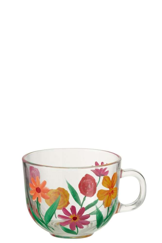 TEACUP FLOWERS GLASS MIX