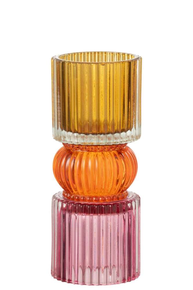 CANDLEHOLDER JAZZY GLASS MIX