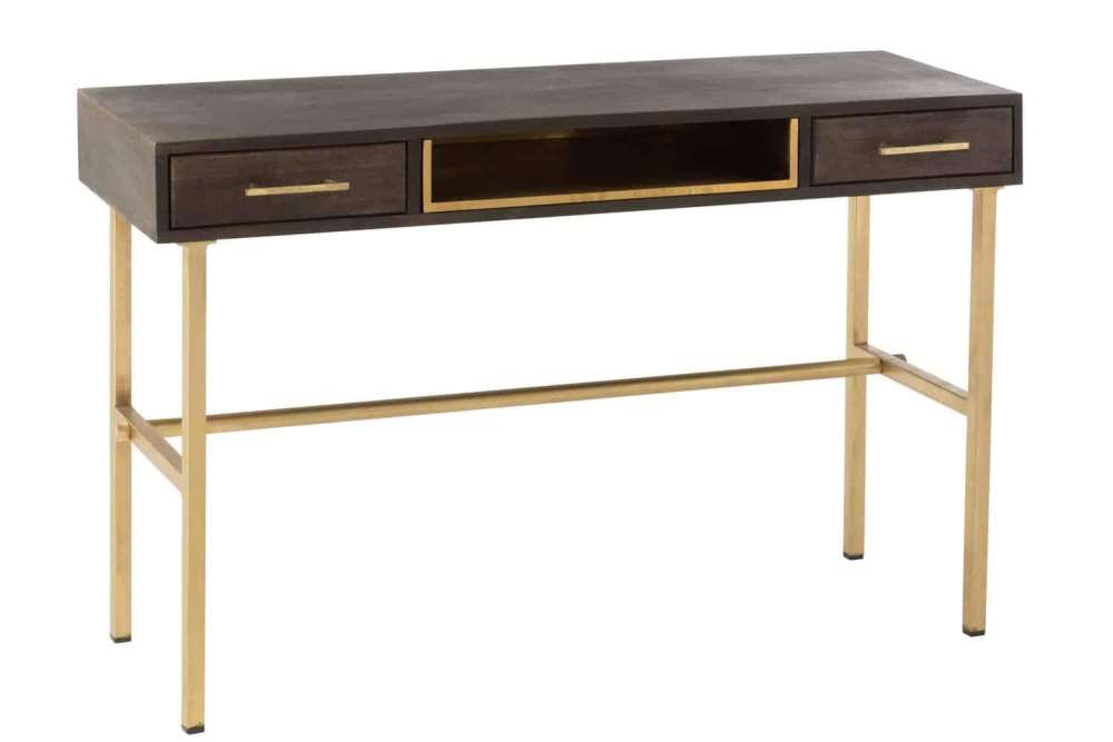 CONSOLE JANIS 2DRAWERS MANGO WOOD/IRON BROWN/GOLD