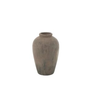 VASE POT MARU CLAY BROWN/BLACK SMALL