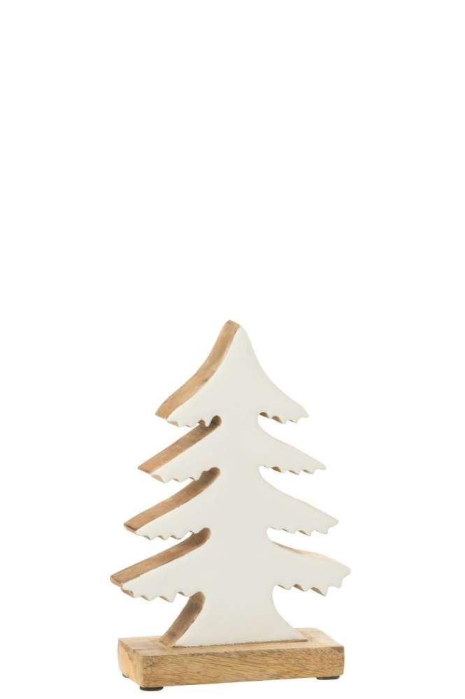 PINE TREE ON BASE MANGO WOOD WHITE/NATURAL SMALL