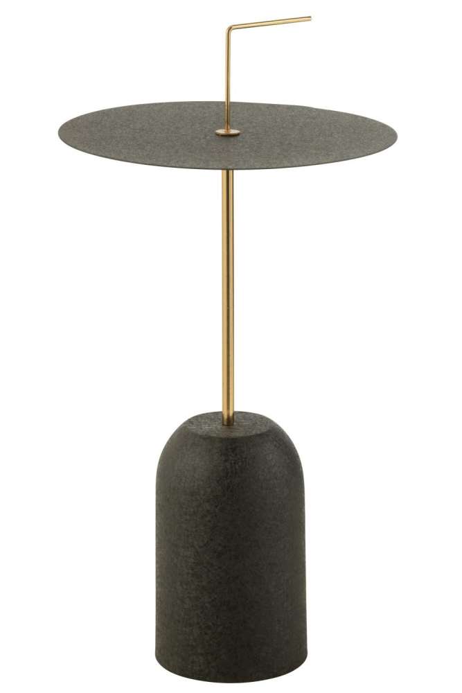 SIDE TABLE DISK METAL BLACK/GOLD