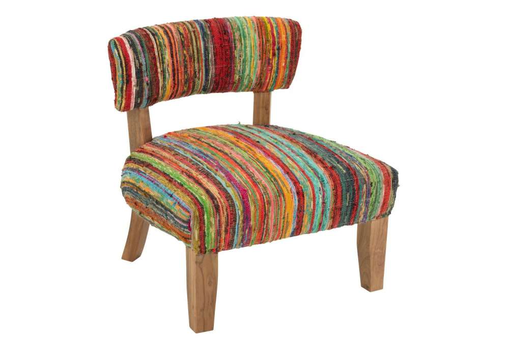 CHAIR CHINDI WOOD/TEXTILE MIX