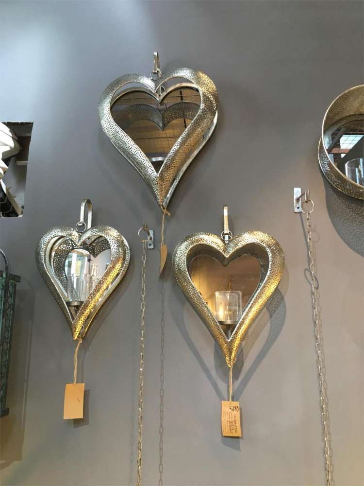 Lysestake For Vegg Hjerte Liten 37Cm