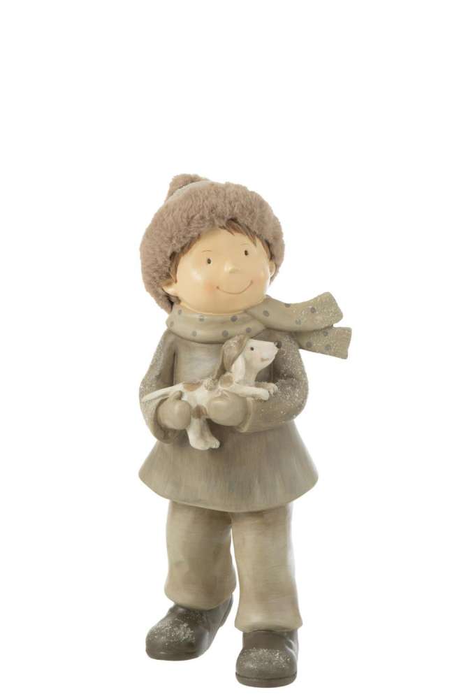 BOY WINTER DOG RESIN MIX