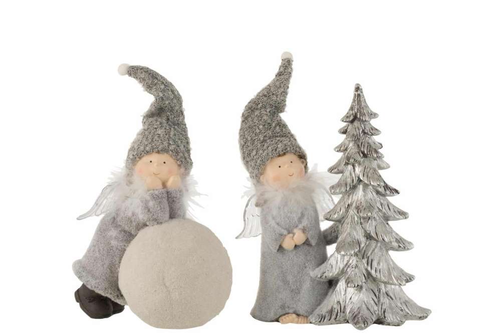 ANGEL BALL+TREE PORZ GREY LARGE ASSORTMENT OF 2