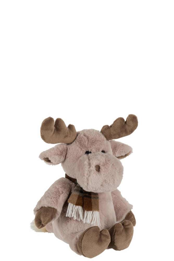REINDEER+SCARF PLUSH BEIGE/LIGHT BROWN MEDIUM