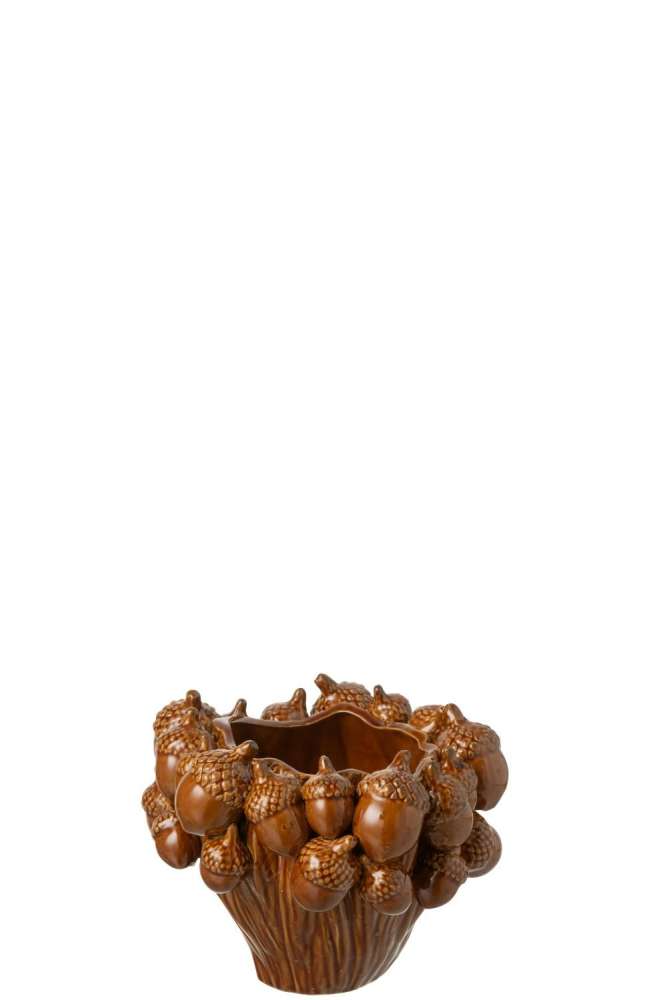 VASE KARPO IRREGULAR STONEWARE BROWN SMALL