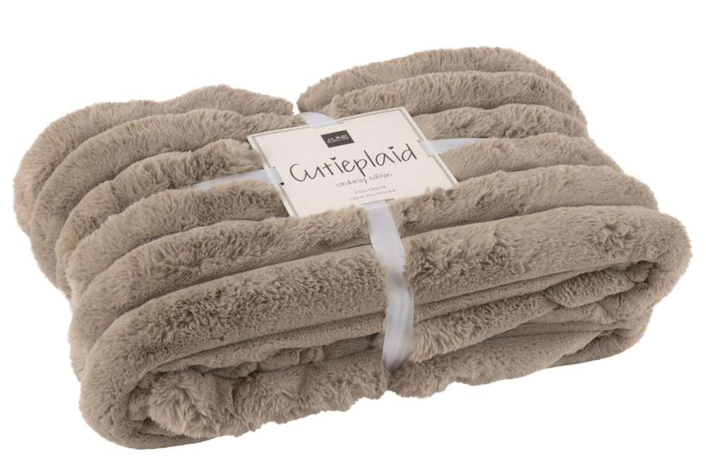 PLAID LARGE CORDUROY POLYESTER TAUPE