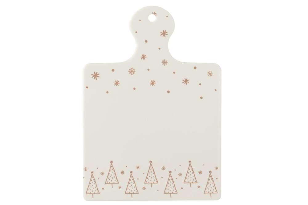 CUTTING BOARD CHRISTMAS CERAMIC WHITE