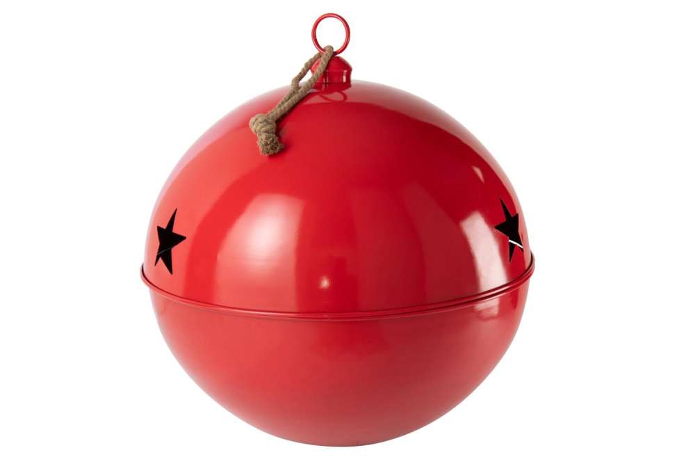 CHRISTMAS BAUBLE BRIGHT BALL IRON RED EXTRA LARGE