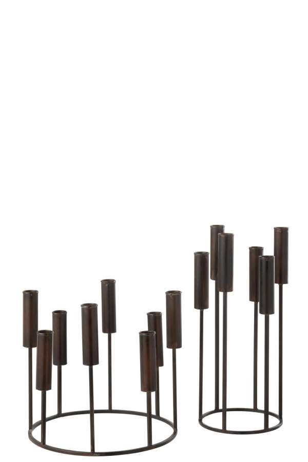 SET OF 2 CANDLEHOLDERS PIERRE IRON BLACK