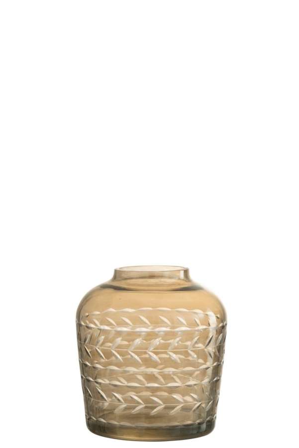 TEALIGHT HOLDER TWIG ROUND GLASS SMOKE