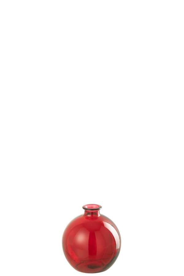 VASE BALL GLASS RED