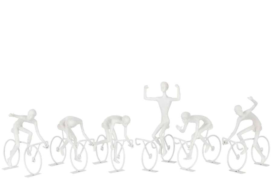CYCLISTS POLY WHITE LARGE ASSORTMENT OF 6