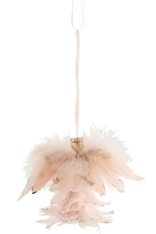 HANGER ANGEL FEATHERS GLITTER LIGHT PINK