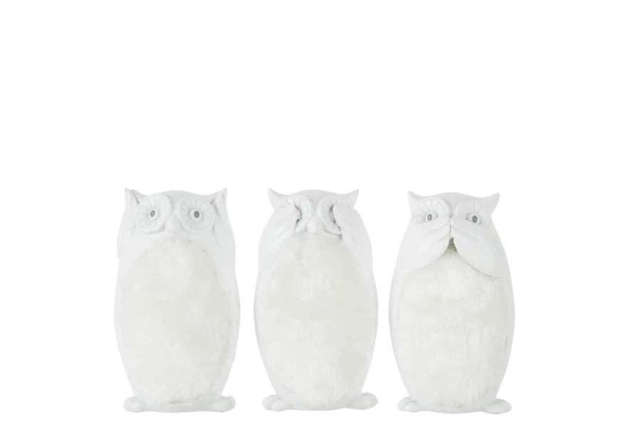 OWL SEE/HEAR/SPEAK POLY BEIGE LARGE ASSORTMENT OF 3