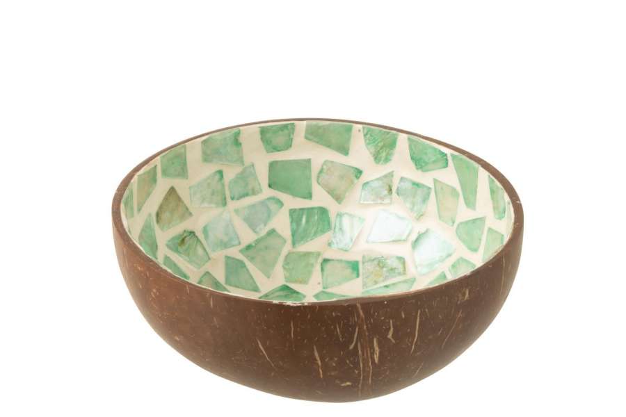 BOWL COCONUT MOSAIC COCONUT + SHELL GREEN