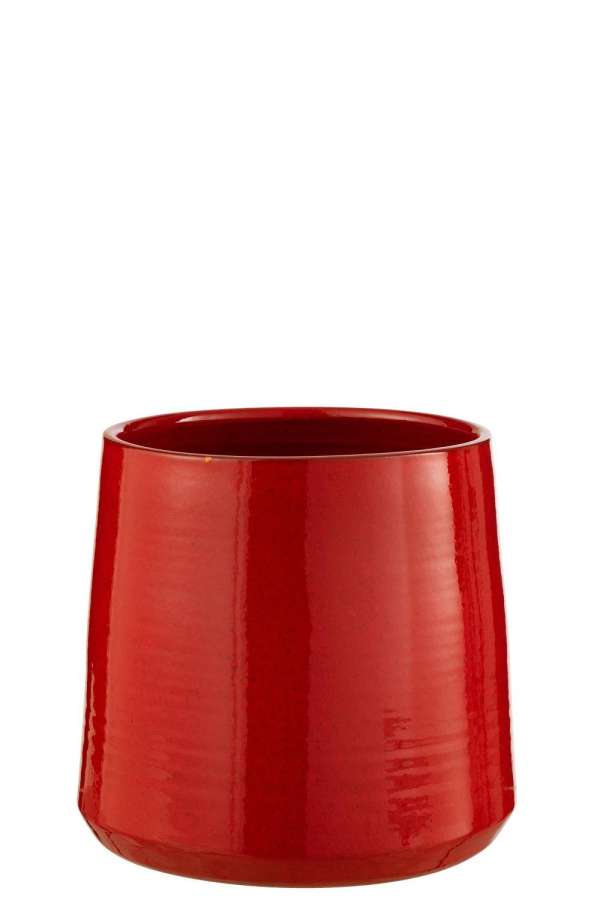 FLOWERPOT ROUND CERAMIC REDRE LARGE