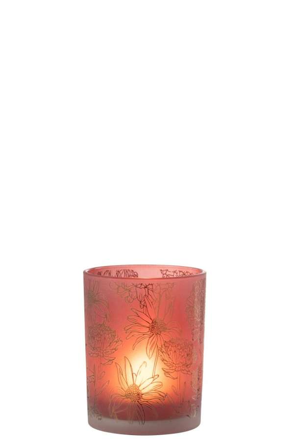 HURRICANE FLOWERS GLASS MAT RED/GOLD MEDIUM