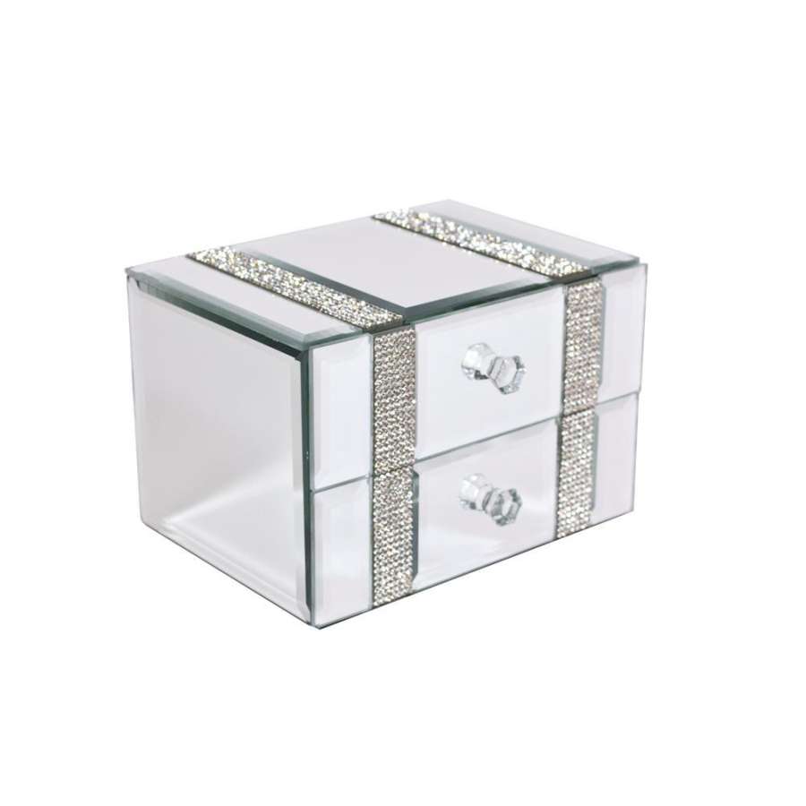 Smykkeskrin Blank/Sort 13X9Cm