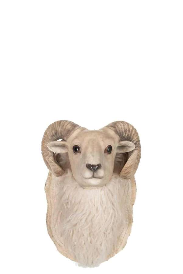 GOAT HEAD HANGING POLY BEIGE SMALL