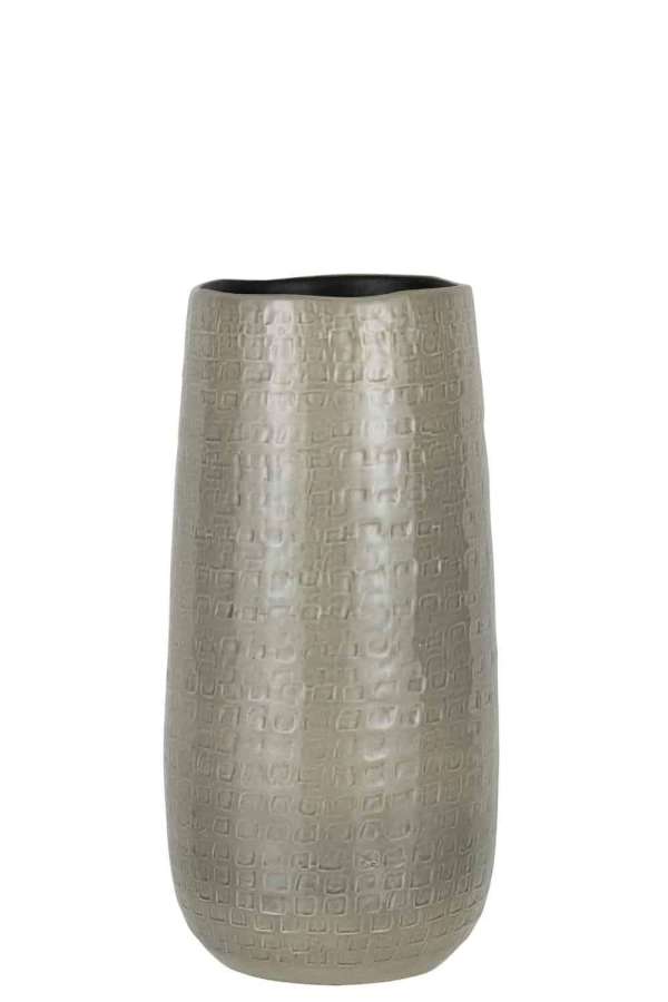 VASE PATTERN CERAMIC LIGHT GREY SMALL