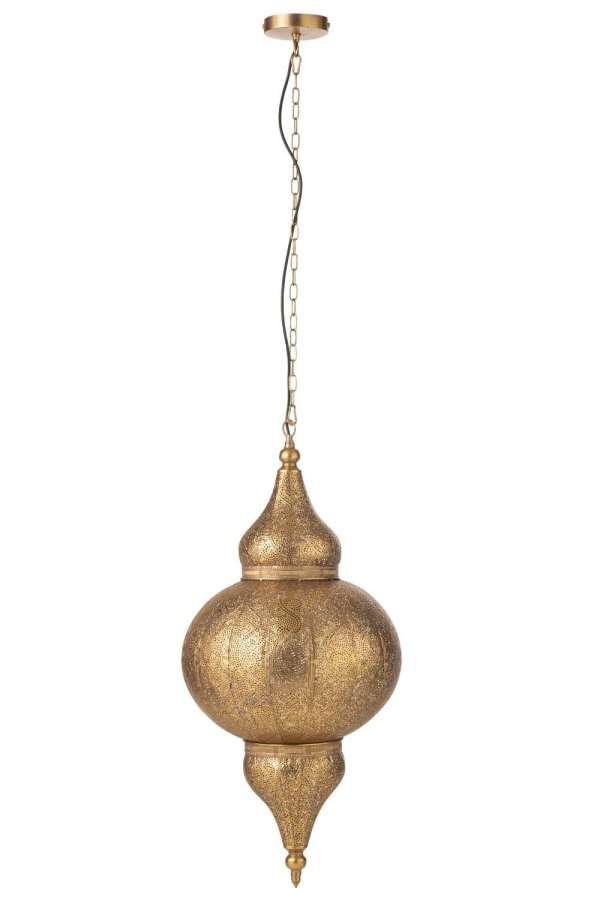 HANGING LAMP BORE METAL GOLD LARGE