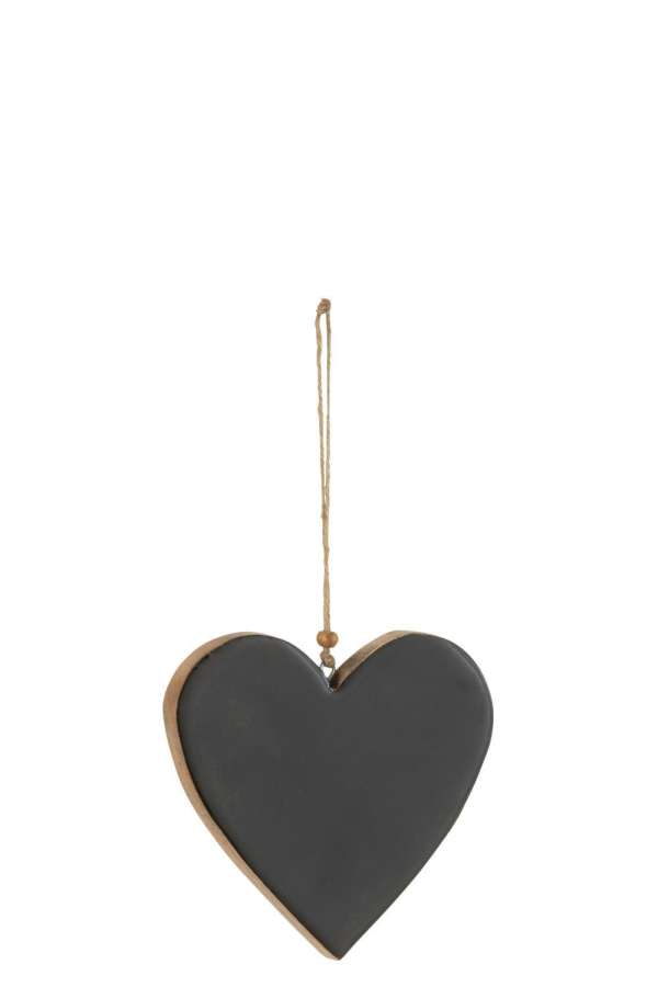 HANGER HEART WOOD BLACK LARGE