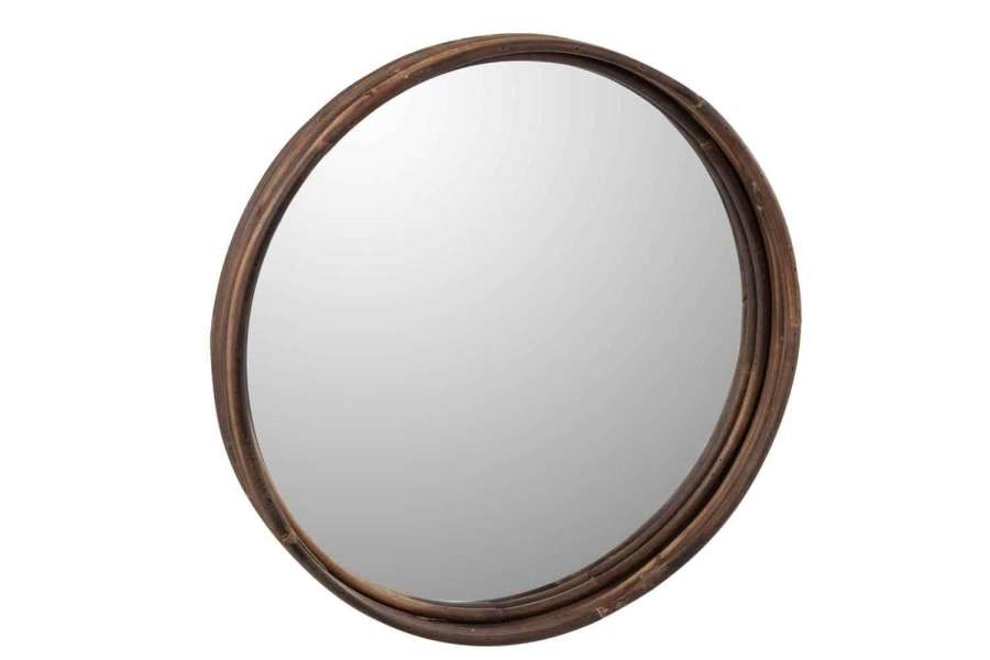 TRAY MIRROR ROUND RATTAN LARGE
