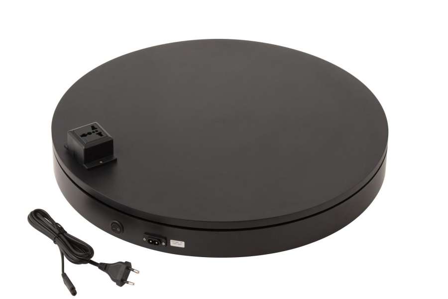 ROTATING BASE ROUND + SOCKET 100KG PLASTIC BLACK MEDIUM