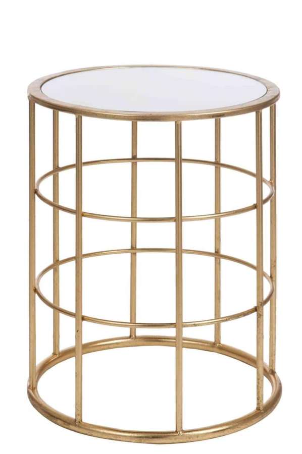 SIDETABLE BARS METAL/GLASS GOLD