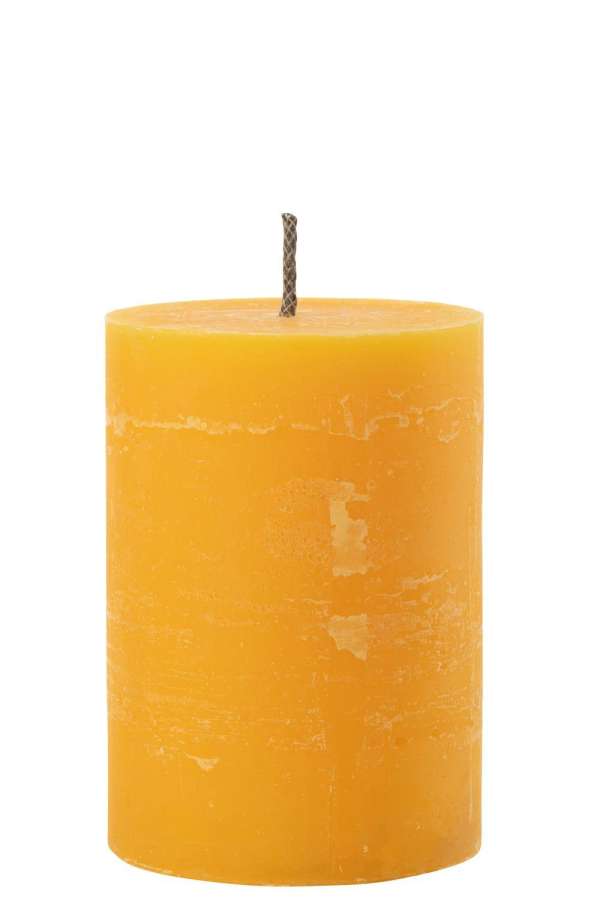 OUTDOOR CANDLE PILLAR PARAFFIN YELLOW MEDIUM-95HOURS