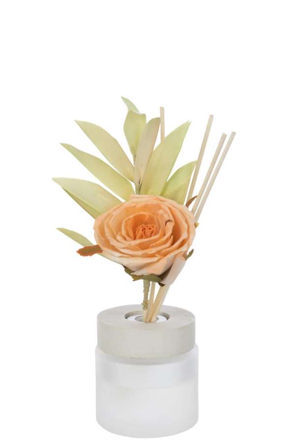 SCENTED OIL+FLOWER GLASS ORANGE