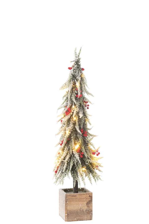 XMAS TREE+LED ARTIFICIAL SNOW GREEN/RED LARGE