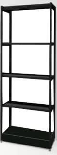 SHOP IN SHOP RACK 6SHELVES WIDE METAL BLACK/WOOD MELAMINE OAK