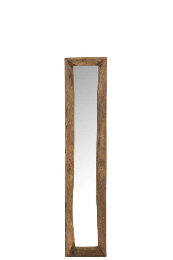 WALL MIRROR RECTANGLE WOOD BROWN SMALL