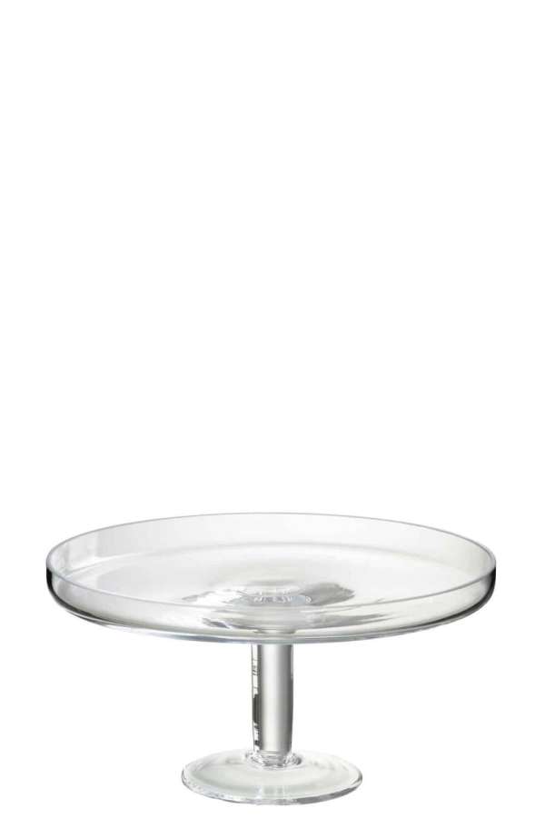 CAKE TRAY ROUND GLASS TRANSPARENT
