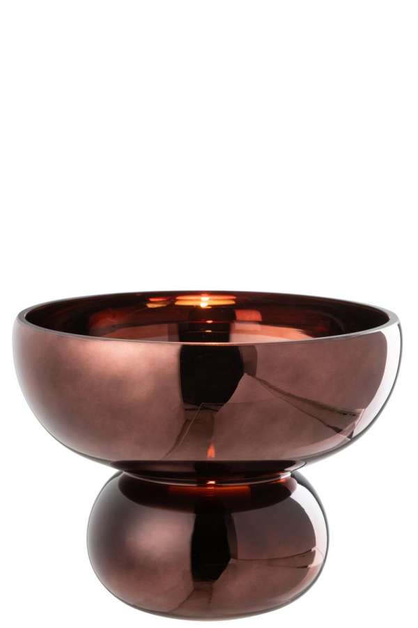 BOWL ROUNDED FOOT GLASS PLUM