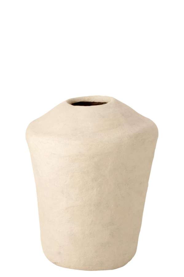 VASE LARGE CHAD PAPIER MACHE WHITE