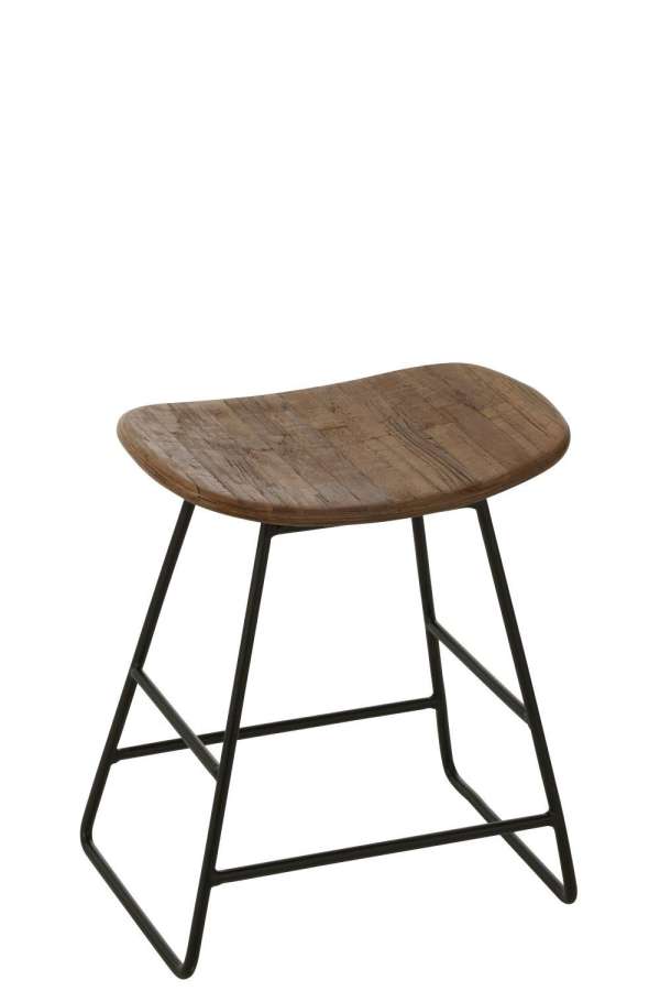 STOOL RECTANGULAR RECYCLE TEAK NATURAL SMALL
