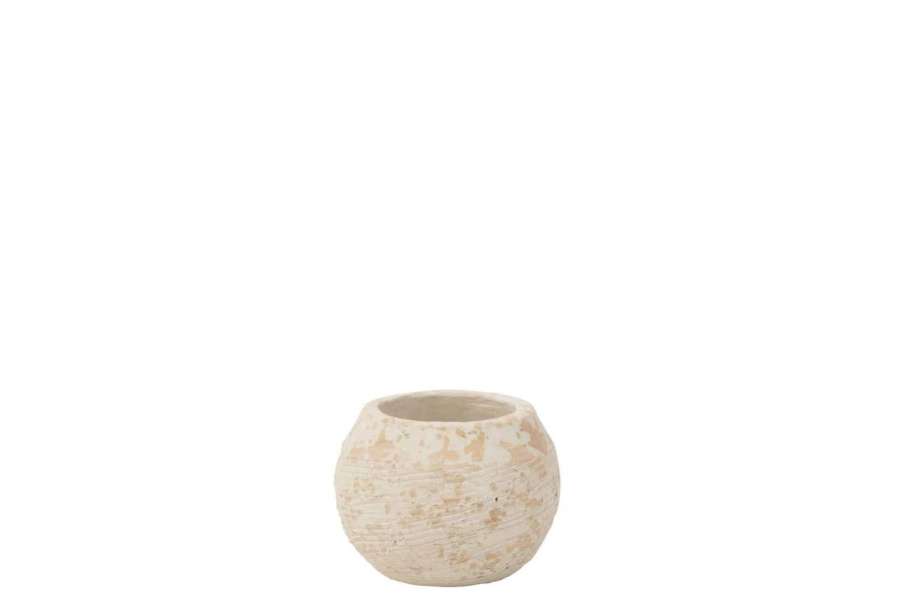 FLOWERPOT RUSTIC CLAY WHITE SMALL