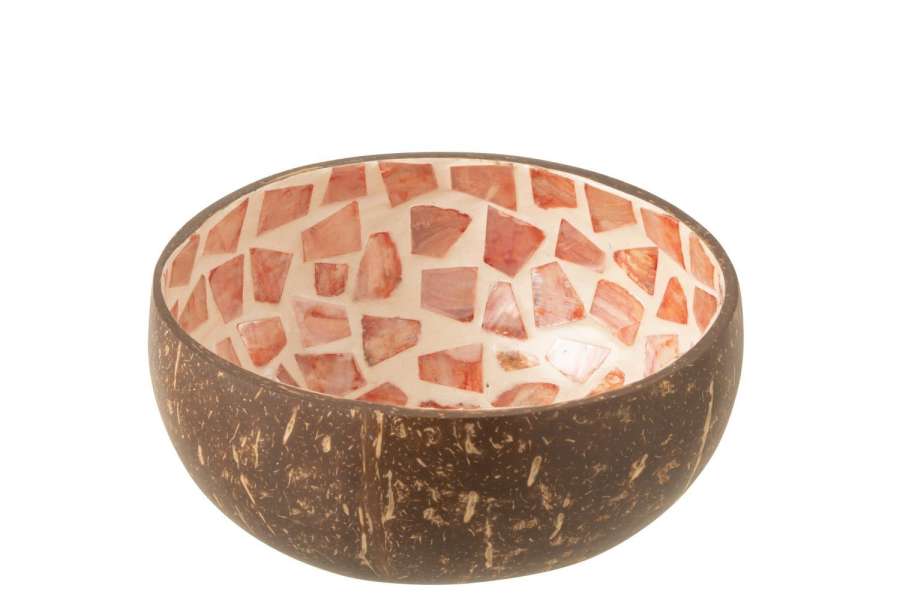 BOWL COCONUT MOSAIC COCONUT + SHELL DARK PINK