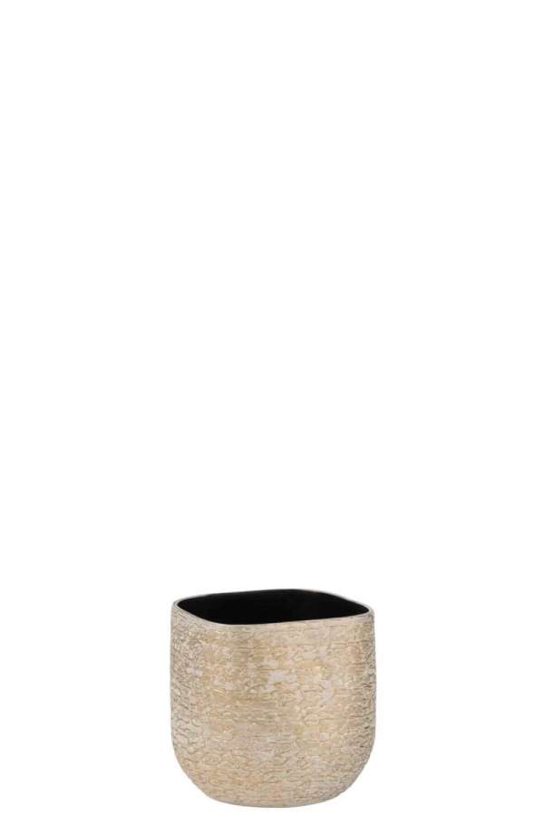 FLOWERPOT AUDREY CERAMIC CHAMPAGNE SMALL