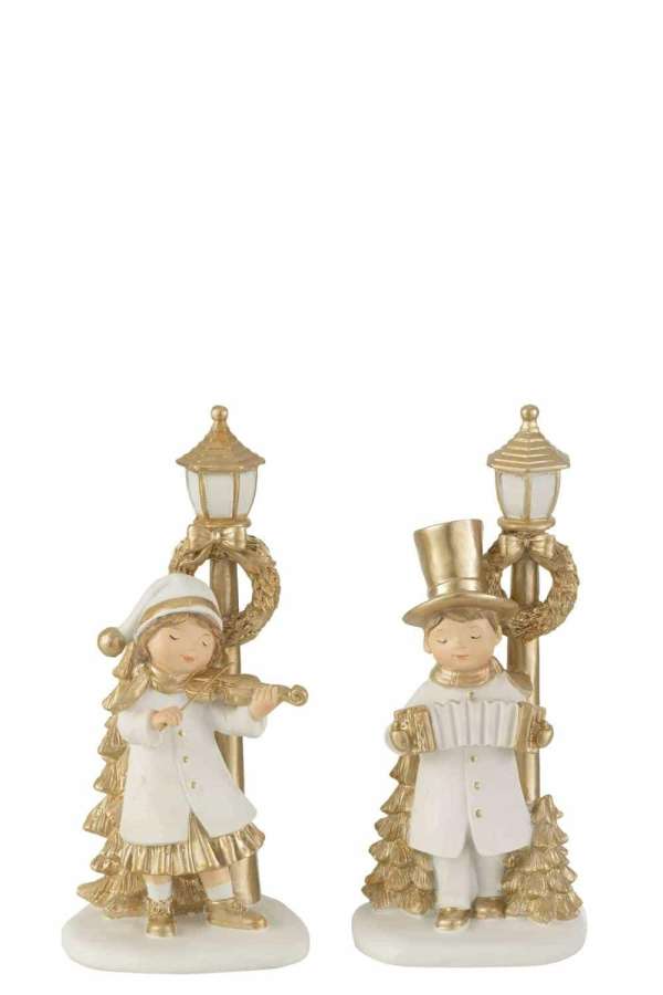 KID LANTERN POLY WHITE/GOLD ASSORTIMENT OF 2
