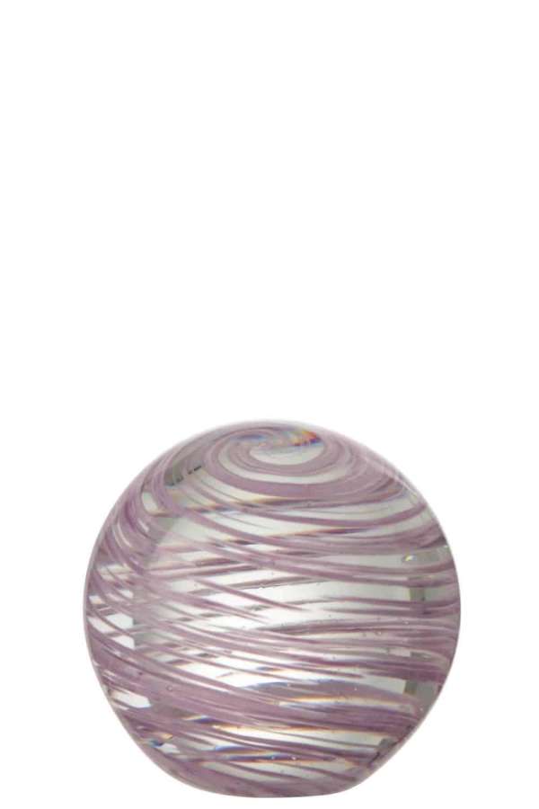 PAPERWEIGHT WHIRLPOOL GLASS PURPLE LARGE