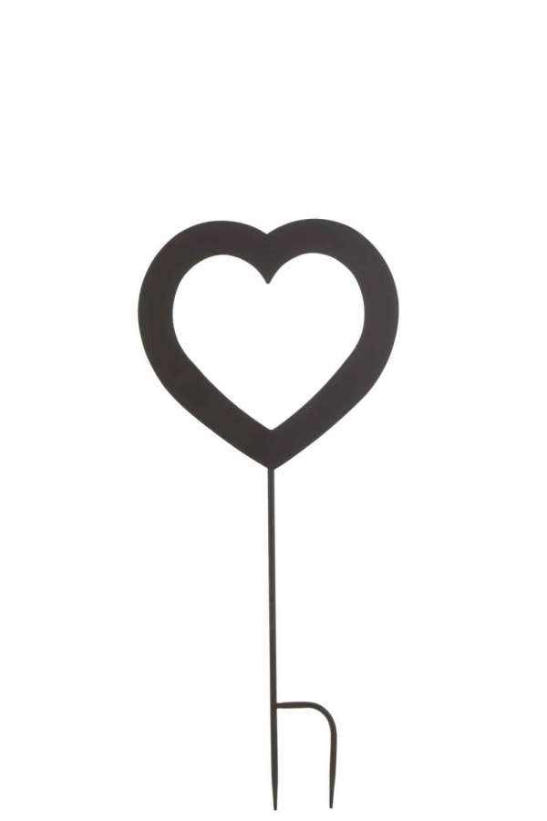 DECORATION GARDEN HEART OPEN LARGE IRON BLACK