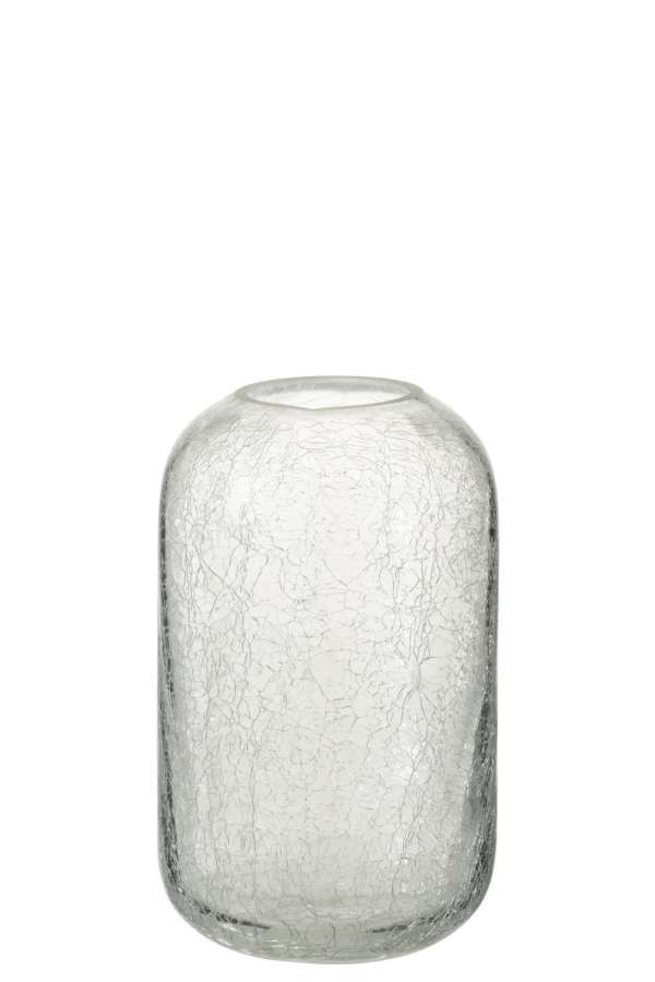 HURRICANE CRACKLE GLASS TRANSPARENT SMALL