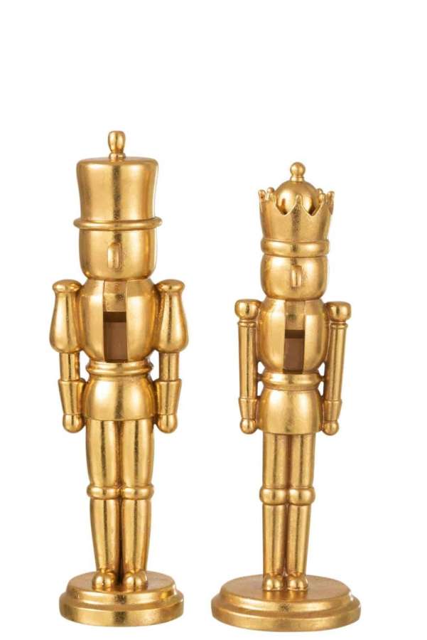 NUTCRACKER POLY GOLD MEDIUM ASSORTMENT OF 2