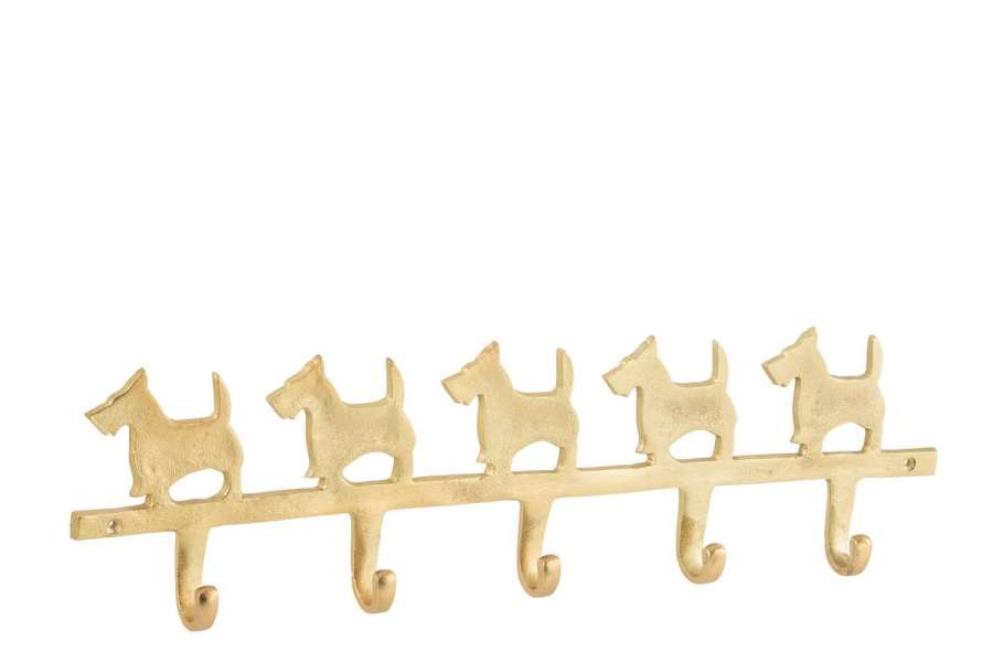 COAT RACK DOGS ALUMINIUM GOLD